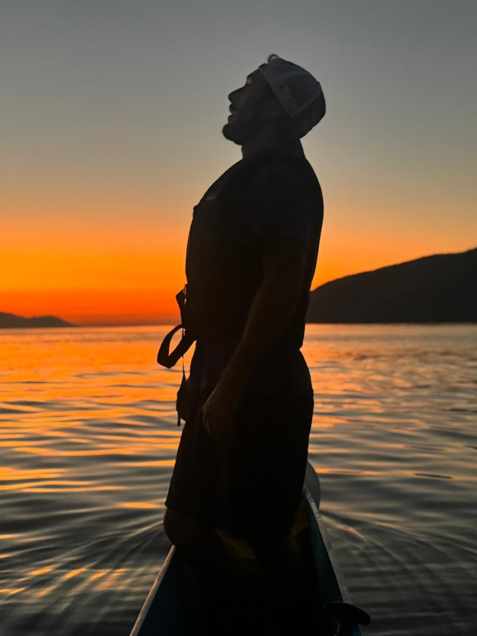 Sunrise from a Hawaiian canoe in Ilha Grande
